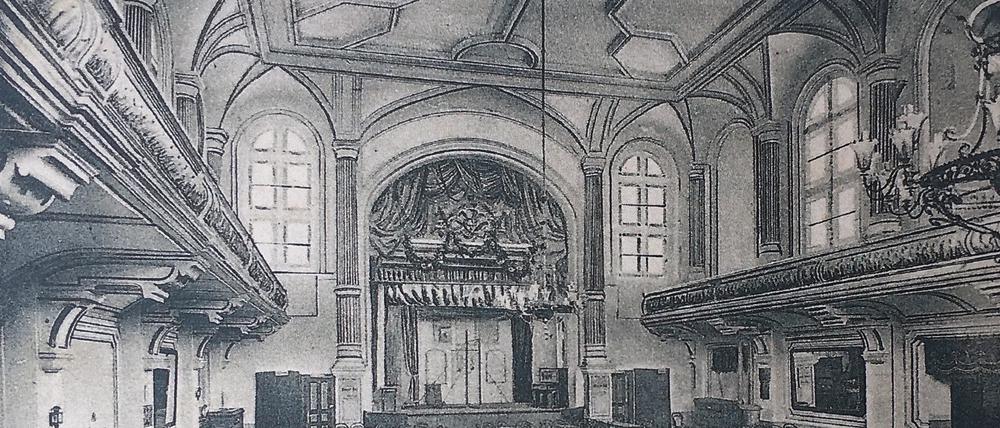 „Trapps Festsäle“ auf einer Grußkarte aus dem Jahr 1906.
