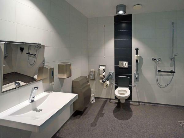 Ein Blick in das Behinderten-WC.