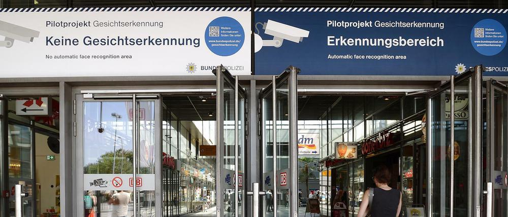 Pilotprojekt zur Kameraüberwachung mit Gesichtserkennung am Bahnhof Südkreuz.