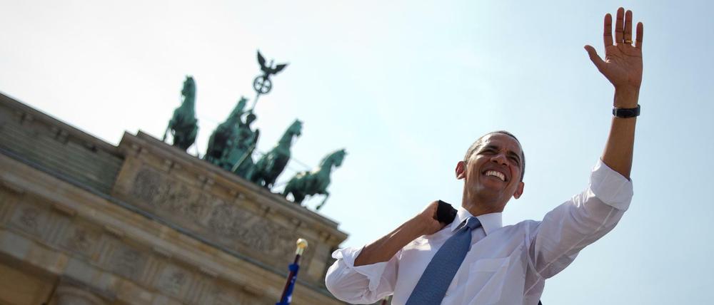 Rückblick: Der damalige US-Präsident Barack Obama nach seiner Rede vor dem Brandenburger Tor im Jahr 2013.