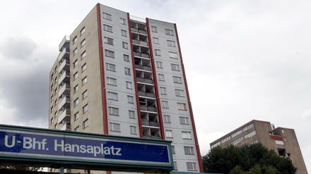 Das Hansaviertels am U-Bahnhof Hansaplatz in Berlin. 