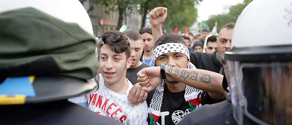 Aggressive Stimmung. Palästinenser und Sympathisanten demonstrierten am Sonnabend.