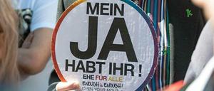 Klares Statement für die Ehe für alle. Bislang ist nicht zu erwarten, dass die SPD sich in Berlin gegen die CDU durchsetzt.
