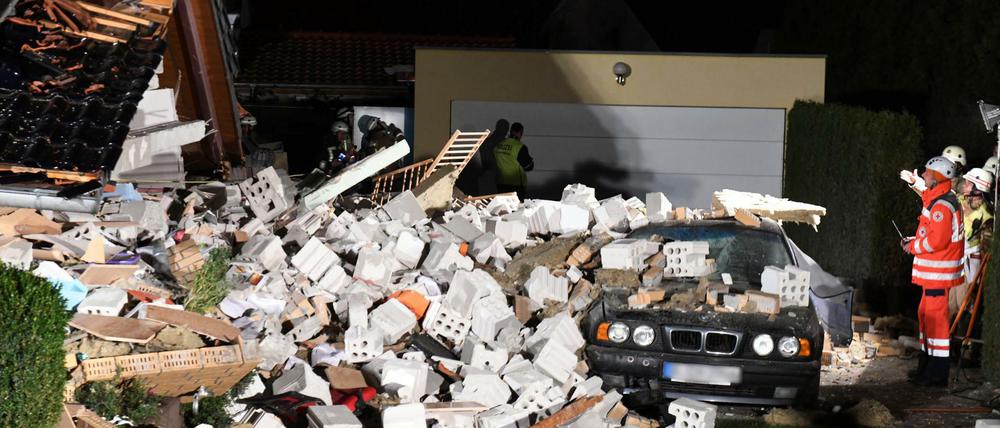 Trümmer des eingestürzten Hauses in Berlin-Spandau
