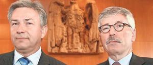 Noch mit Hoffnung: Klaus Wowereit (links) und Thilo Sarrazin warteten auf das Urteil des Bundesverfassungsgerichts.
