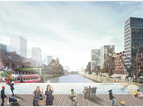 So könnte der Westhafen in Berlin, anno 2050 aussehen. 