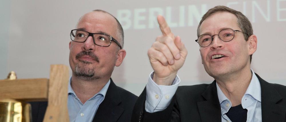 Der Regierende Bürgermeister Michael Müller (rechts) will Jan Stöß als Berliner SPD-Landeschef ablösen. 