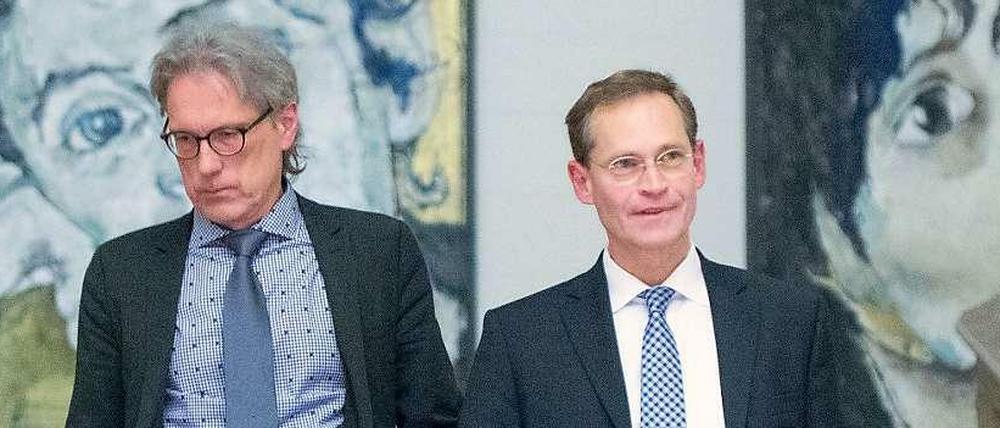 Wer kommt denn da? Zwei Designierte. Der künftige Regierende Bürgermeister Michael Müller (r.) holt Matthias Kollatz-Ahnen als Finanzsenator nach Berlin.