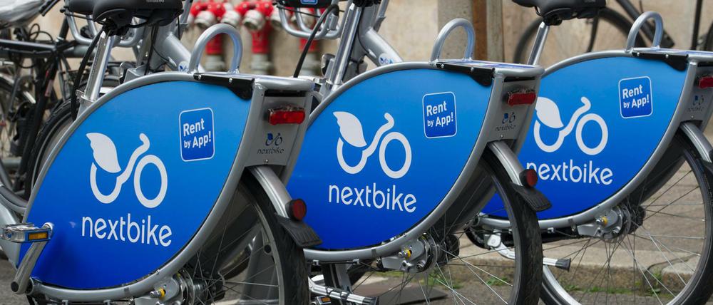 Die Nextbike-Räder in Berlin.