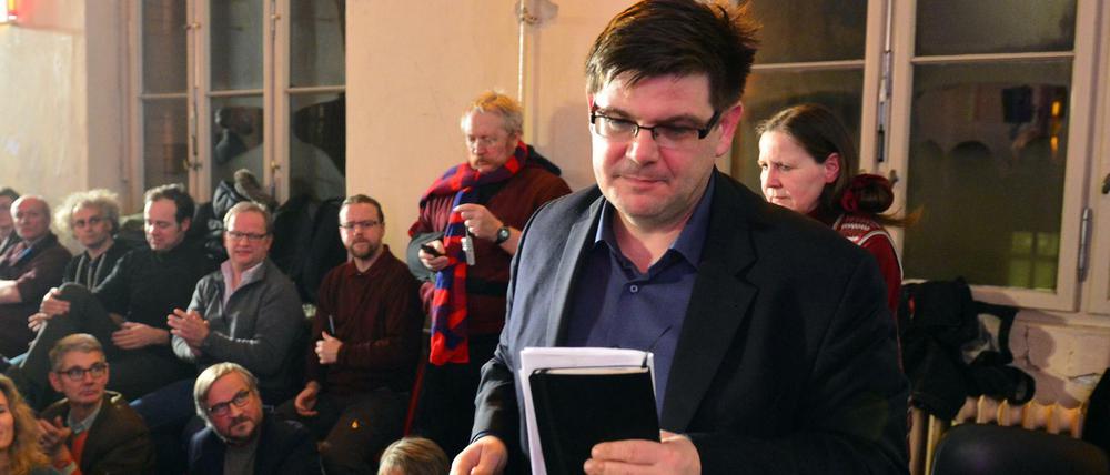 Der Linken-Politiker und Berliner Bau-Staatssekretär Andrej Holm auf einer Veranstaltung Anfang Januar.