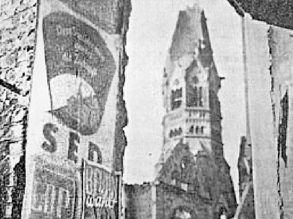 Wählen in Ruinen: Historisches Bild aus dem Tagesspiegel zu den Berlinwahlen 1946, damals Aufmacher in der Sonntagsbeilage "Weltspiegel".