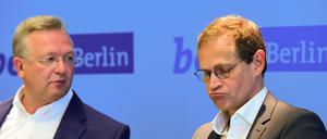 Berlins Regierender Bürgermeister Michael Müller (rechts, SPD) und Innensenator Frank Henkel (CDU). 