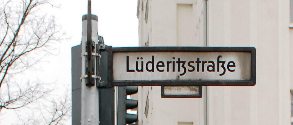 Straßenschild der Lüderitzstrasse in Berlin Wedding.