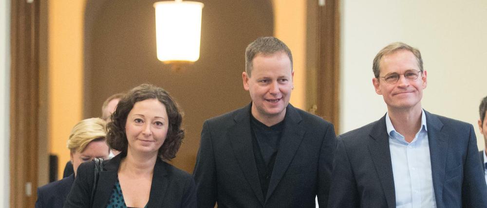 BER-Triumvirat? Michael Müller (r.) ist schon Chef des Aufsichtsrats, ob Ramona Pop (l.) und Klaus Leder Mitglieder werden, ist offen. 