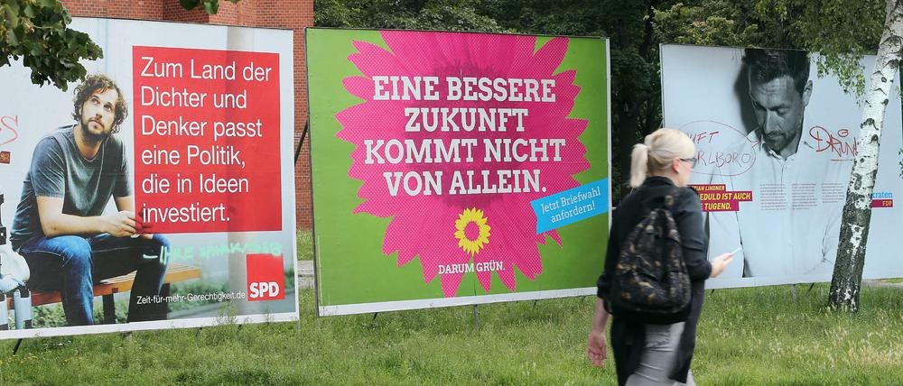 Buntes Angebot. Wahlplakate bestimmen in diesen Tagen das Berliner Straßenbild.