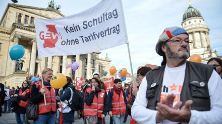 Die Berliner Lehrer streiken seit Jahren für dieselben Forderungen. Hier ein Bild aus dem Jahr 2013. 