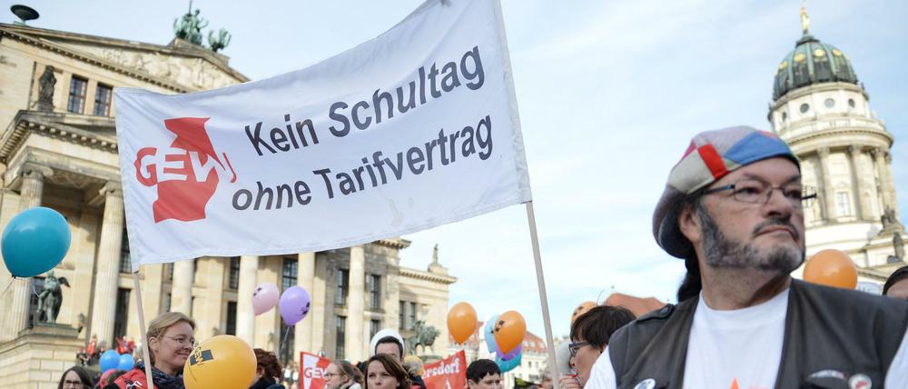 Die Berliner Lehrer streiken seit Jahren für dieselben Forderungen. Hier ein Bild aus dem Jahr 2013. 