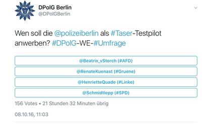Diesen Tweet hatte die Deutsche Polizeigewerkschaft schnell wieder gelöscht.