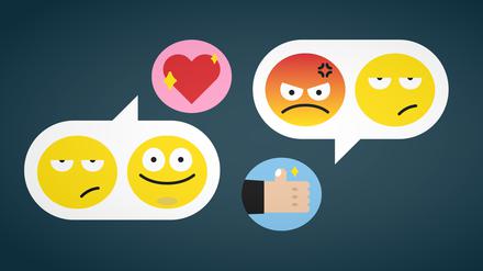 Alle Seelenzustände passen in einen bunten Kreis. Aber Emojis können schriftliche Kommunikation trotzdem nicht ersetzen, sagt Christa Dürscheid.