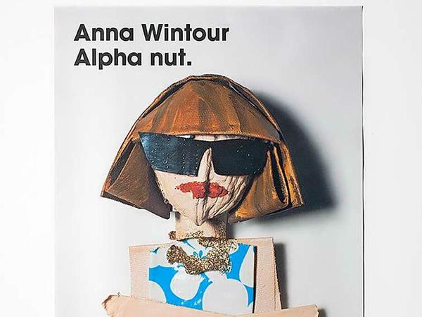 Eine Walnuss ist wie Anna Wintour, die Vogue-Chefin der USA, verkleidet.