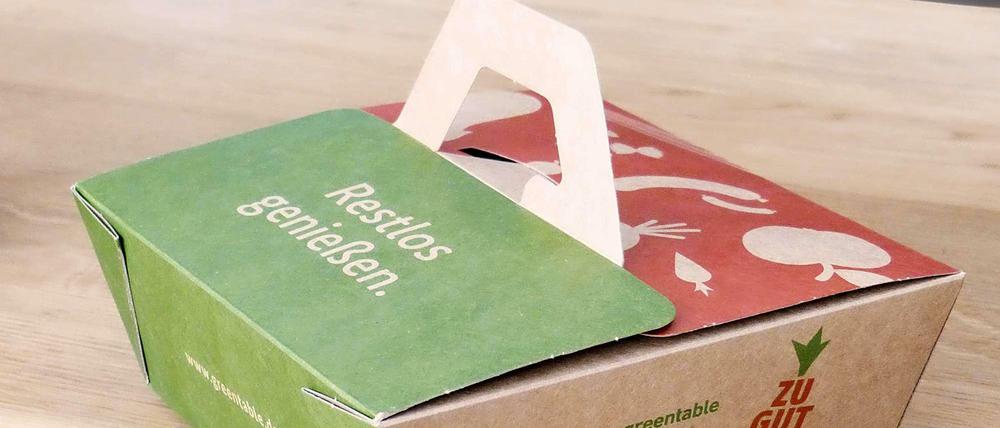 Die amtliche Restebox: 15000 dieser Schachteln ließ das Bundesministerium für Ernährung an Restaurants verteilen.