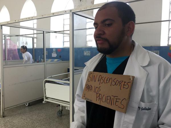 Stiller Protest. Dany Golindano arbeitet als Arzt in Caracas.