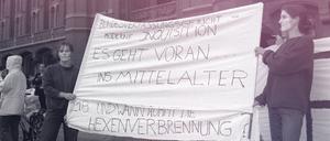 Protest gegen das Karlsruher Abtreibungsurteil im Jahr 1993.