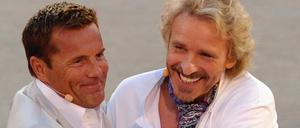 Künftig Kollegen: Dieter Bohlen (links) und Thomas Gottschalk moderieren ab Herbst zusammen die RTL-Show "Das Supertalent". Ob sie sich dort auch so gut verstehen, wie hier bei "Wetten, dass..?" auf Mallorca 2010, wird sich zeigen. 