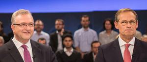 Spitzenkandidaten für die Berliner Abgeordnetenhauswahl: Frank Henkel (CDU) und Michael Müller (SPD).