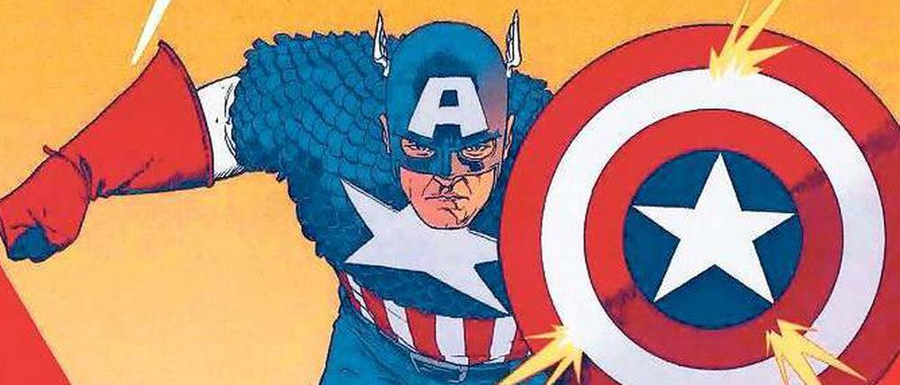 Da war er noch blond. Anfangs zog „Captain America“ – hier gezeichnet von John Cassaday – gegen Nazis und Kommunisten zu Felde. Später änderte sich das. 