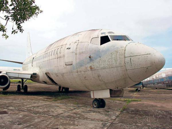 Schrottreife Geschichte. Die Lufthansa-Maschine „Landshut“ steht zurzeit auf dem Flugzeug-Friedhof in Fortaleza, Brasilien. 