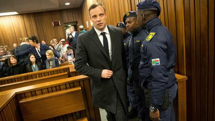 Oscar Pistorius bei seiner Ankunft im Gericht am Mittwoch in Pretoria.