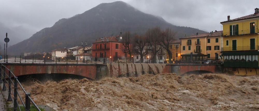 Starke Fluten nach Regenfällen in Italien. 