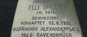 Der Stolperstein von Elli Smula. 