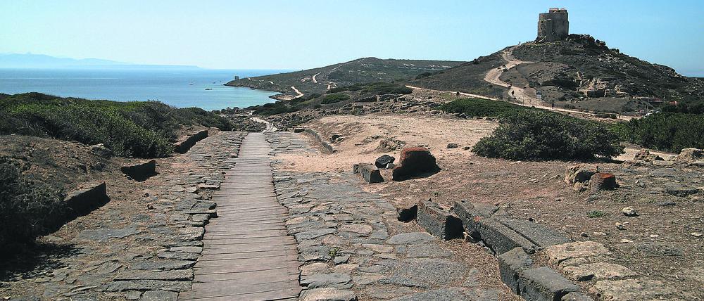 Reste einer römischen Handels- und Militärstraße auf Sardinien.