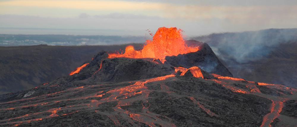 Geldingadalir-Ausbruch 2021 der Fagradalsfjall-Brände, Island. 