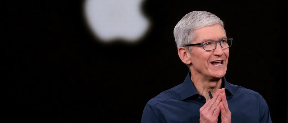 Apple-Chef Tim Cook spricht bei einer Veranstaltung im Steve Jobs Theater über das neue Apple iPhone.