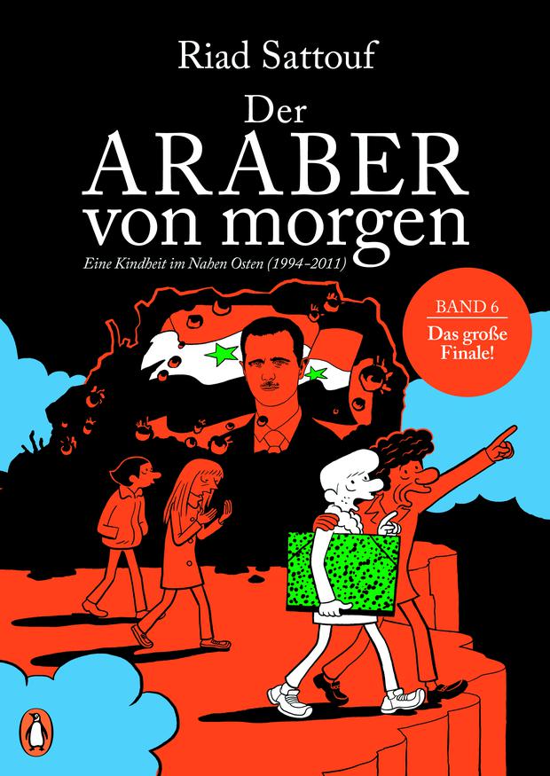 Riad Sattouf: Der Araber von morgen – Eine Kindheit im Nahen Osten (1994-2011) , Abschlussband der sechsteiligen Reihe, aus dem Französischen von Andreas Platthaus, Penguin, 184 Seiten, 25 Euro