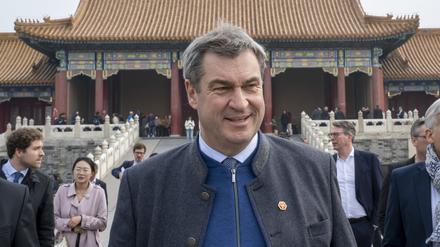Markus Söder (CSU), Ministerpräsident von Bayern, besucht die historische verbotene Stadt in der chinesischen Hauptstadt Peking.