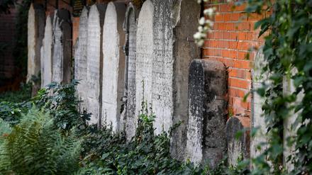Grabsteine auf dem Alten Jüdischen Friedhof in der Großen Hamburger Straße in Mitte. 