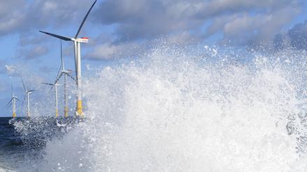 Windenergieanlagen von Siemens Energy im Offshore-Windpark Baltic 2.