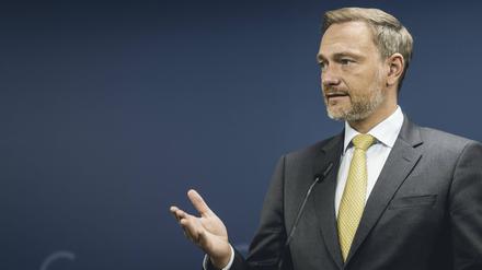 Bundesfinanzminister Christian Lindner FDP im Rahmen einer Pressekonferenz. (Archivbild)
