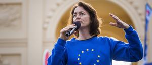 Katarina Barley (SPD) kann den Pullover aus dem Europa-Wahlkampf 2019 nun  wiederverwenden.