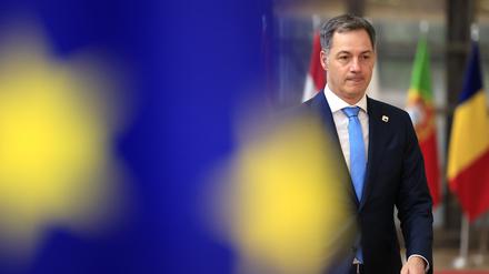 Alexander De Croo, Premierminister von Belgien, trifft zu einem EU-Gipfel ein.