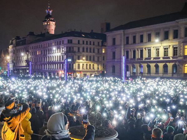 Am 15. Januar 2024 demonstrierten tausende Menschen in Leipzig gegen die AfD.