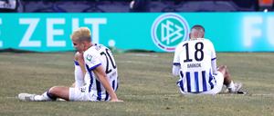 Am Boden.  Hertha BSC ließ eine große Gelegenheit mal wieder ungenutzt.