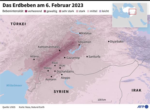 Das erste Beben der Katastrophe vom Februar 2023 ereignete sich in Kahramanmaraş kurz nach vier Uhr morgens. 