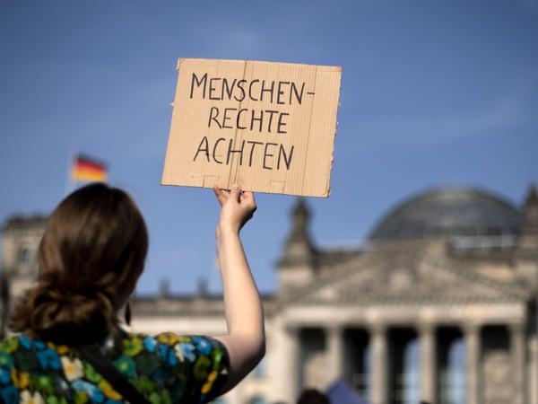 Protest gegen das Gemeinsame Europäische Asylsystem (Geas) im Sommer 2023 in Berlin.