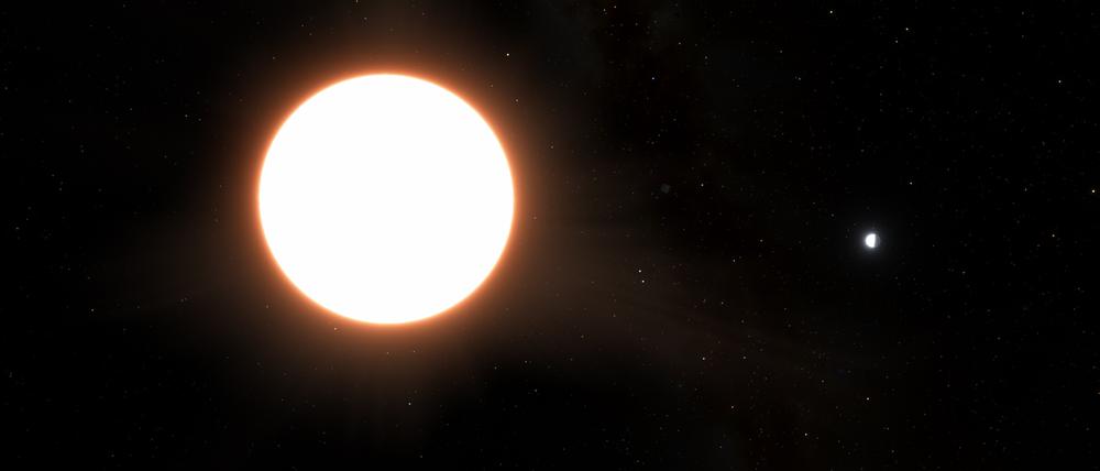  Exoplanet LTT9779b kreist um seinen Heimatstern.