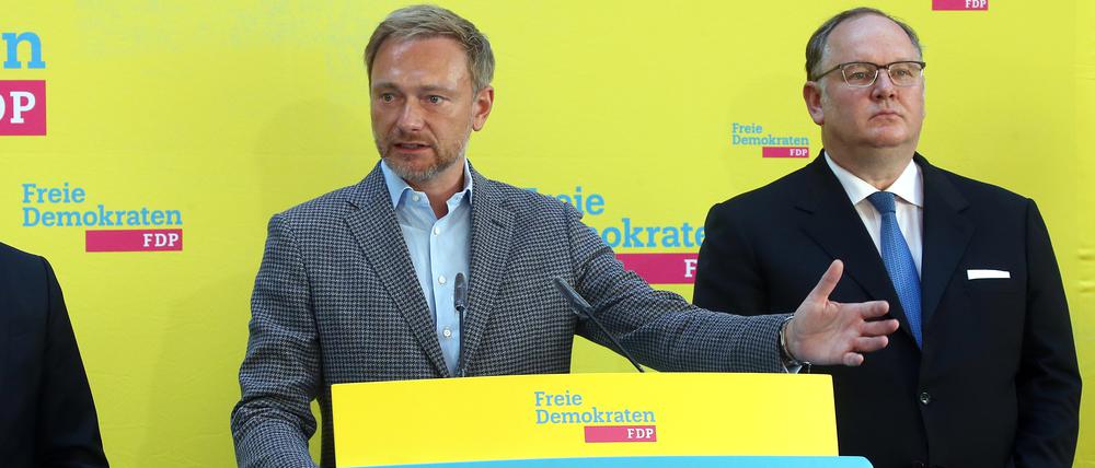 FDP-Chef Christian Lindner (l.) mit Harald Christ